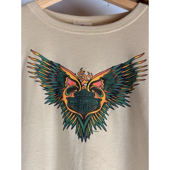 Harley Davidson Tattoo Sleeve Shirt Women Media Mesh Long Sleeve Biker USA Flame - Picture 9 of 16